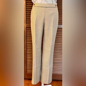 Carlisle 100% Wool Check Trousers Women’s Size 6 – Tailored Straight Leg, Lined